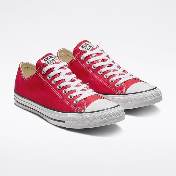 CONVERSE All Star UNISEX Sneakers Low Top Lace Up Red and White - Picture 1 of 10